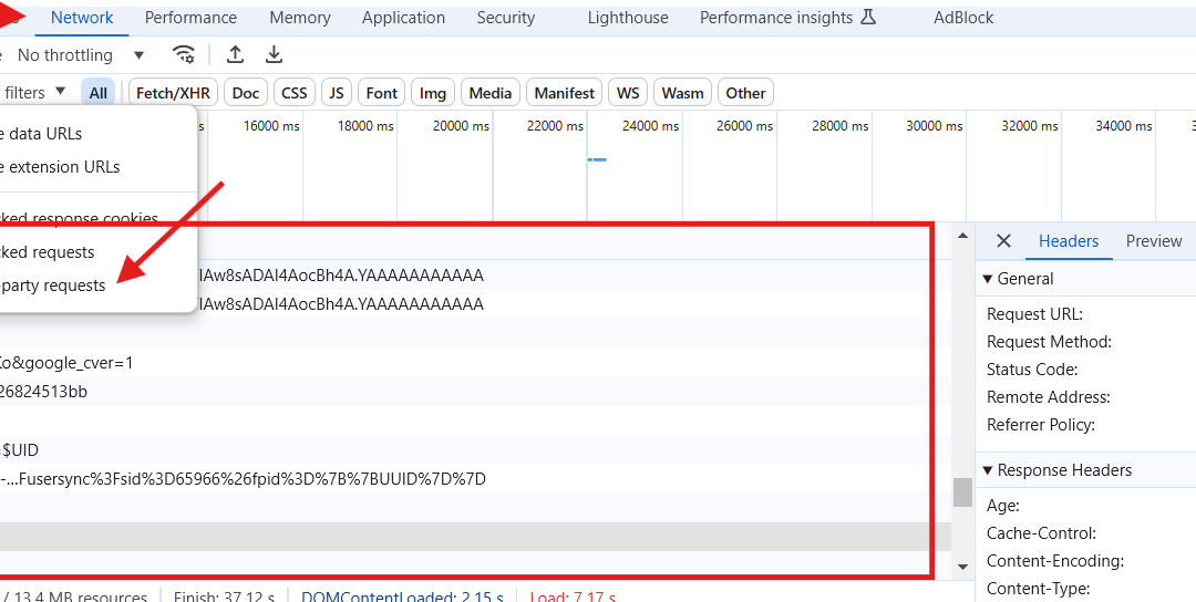 So überprüfen Sie, ob auf Ihrer Website Drittanbieter-Code lädt (Datenschutz)